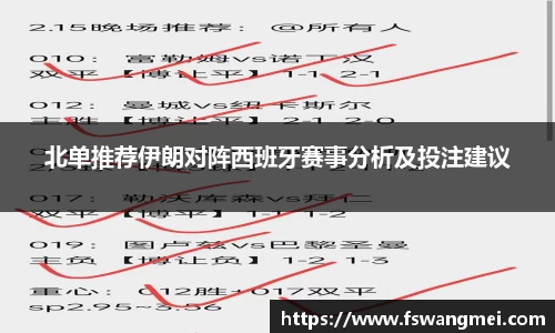 北单推荐伊朗对阵西班牙赛事分析及投注建议